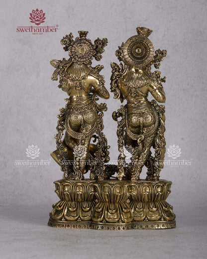 Handcrafted Brass Radha Krishna Statue