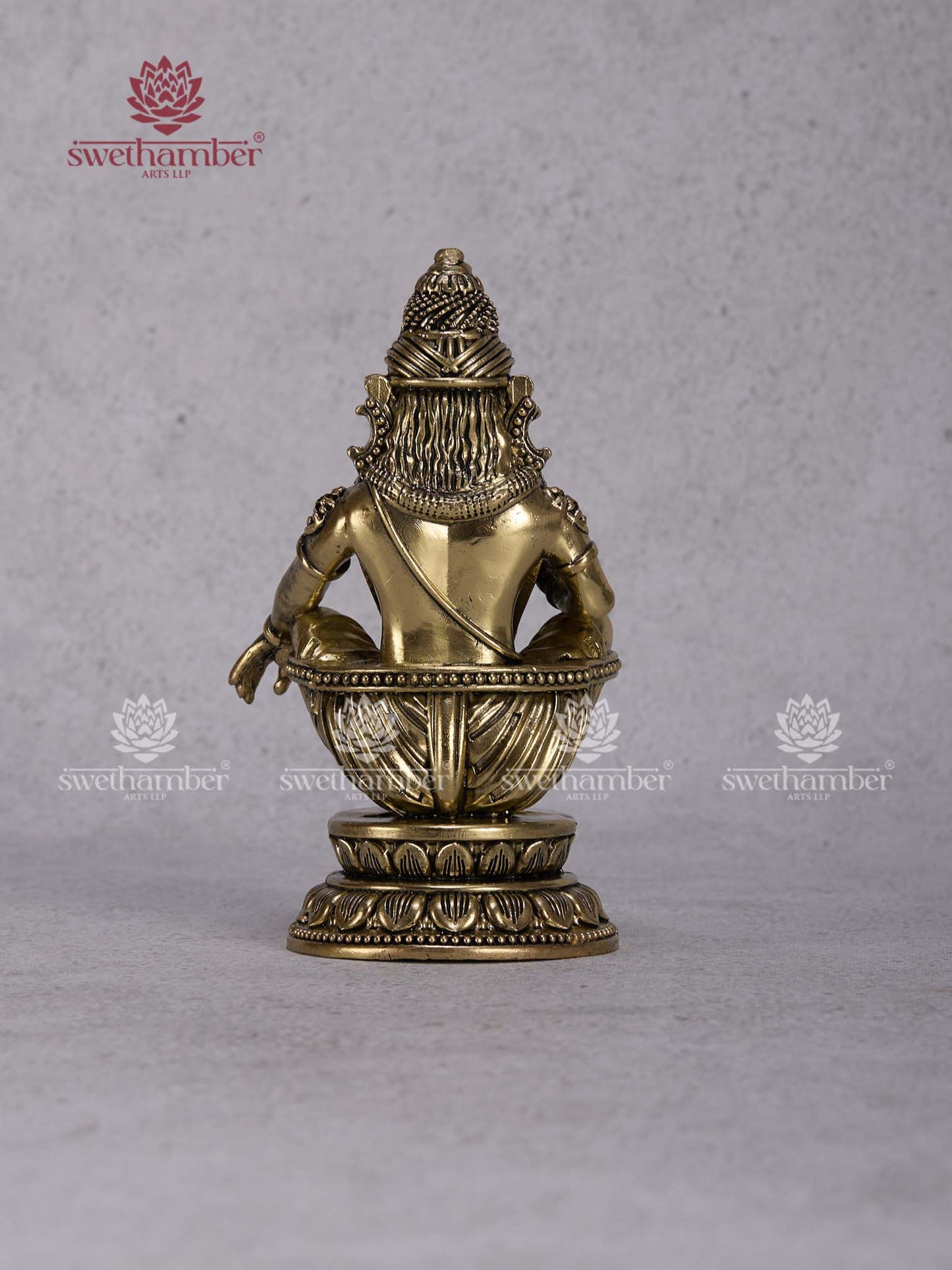 Brass Ayyappa Swamy Statue – Lord Ayyappa Idol for Pooja Room, Temple Décor & Spiritual Gifts