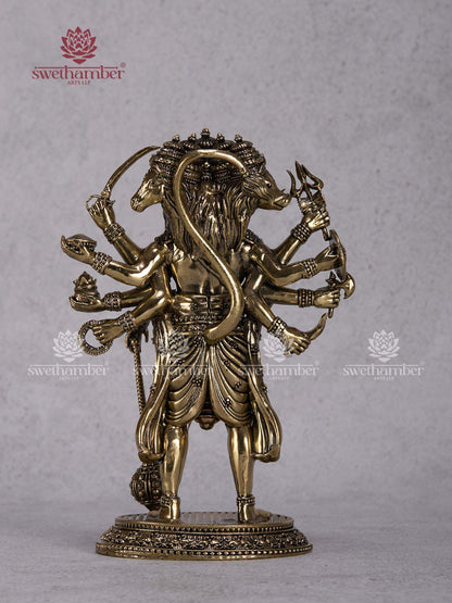 Panchmukhi Hanuman Brass Idol – Five-Faced Hanuman Statue for Protection & Vastu Blessings