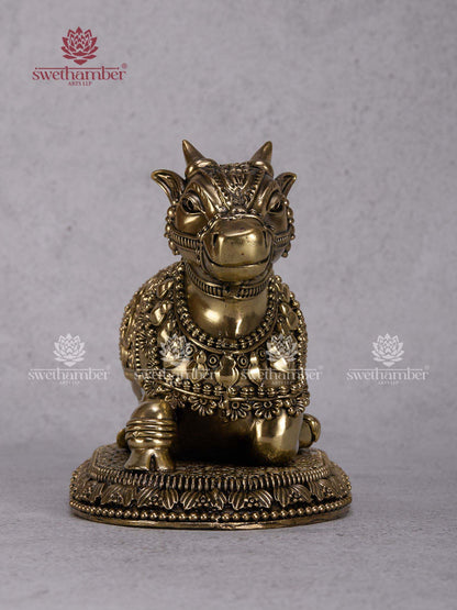 Handcrafted Nandi Maharaj Murti – Brass Bull for Shiv Pooja & Vastu