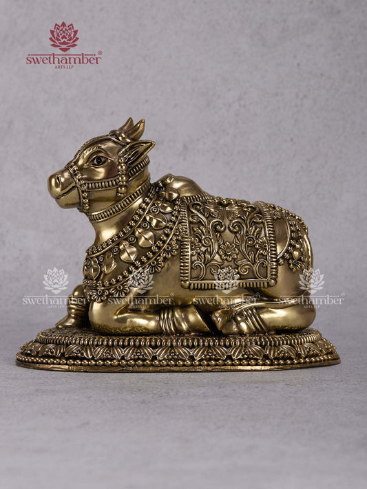 Handcrafted Nandi Maharaj Murti – Brass Bull for Shiv Pooja & Vastu