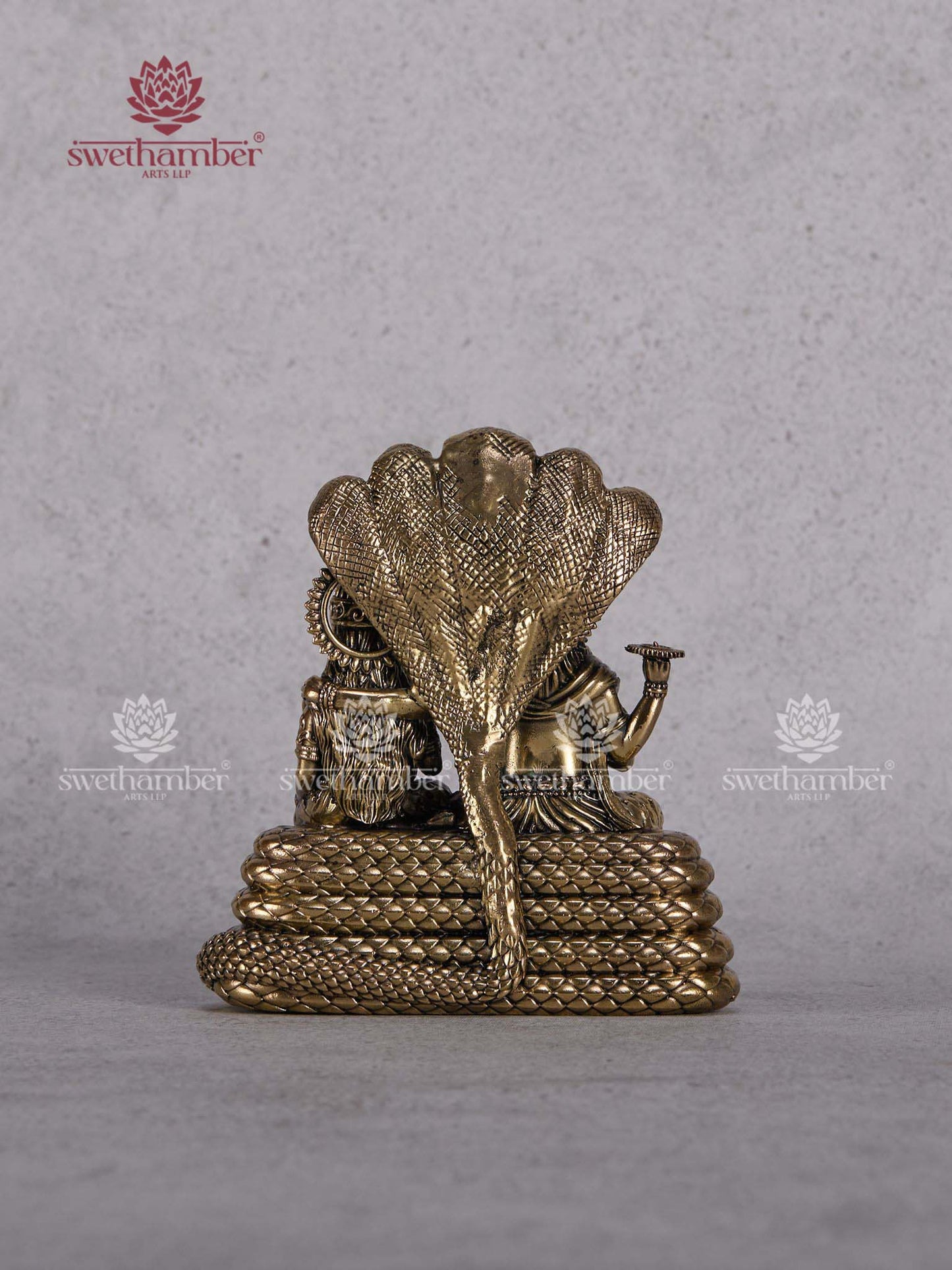 Brass Vishnu Lakshmi Sitting on Nag – Lakshmi Narayana on Sheshnag Statue