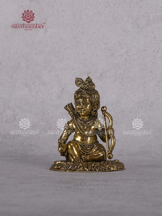 Brass Ram Lalla Idol – Divine Bal Ram Murti for Home Temple & Pooja