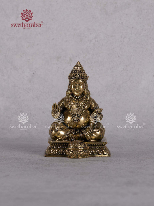 Brass Kuber Idol – God of Wealth Statue for Pooja Room, Vastu & Prosperity Home Décor