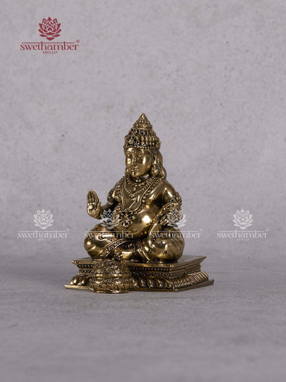Brass Kuber Idol – God of Wealth Statue for Pooja Room, Vastu & Prosperity Home Décor