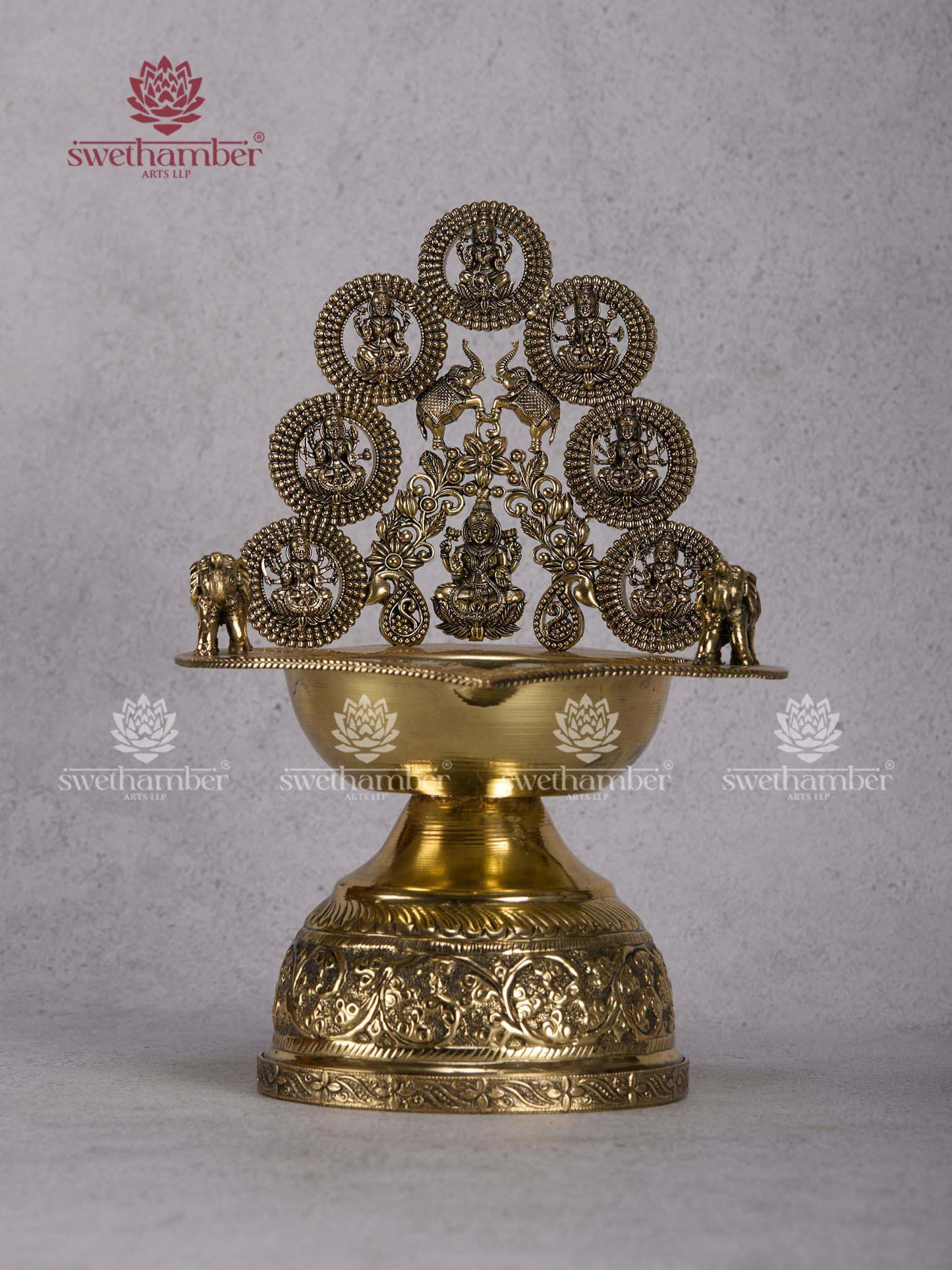 Ashtalakshmi Deepa – Brass 8 Lakshmi Diya Lamp for Pooja Room