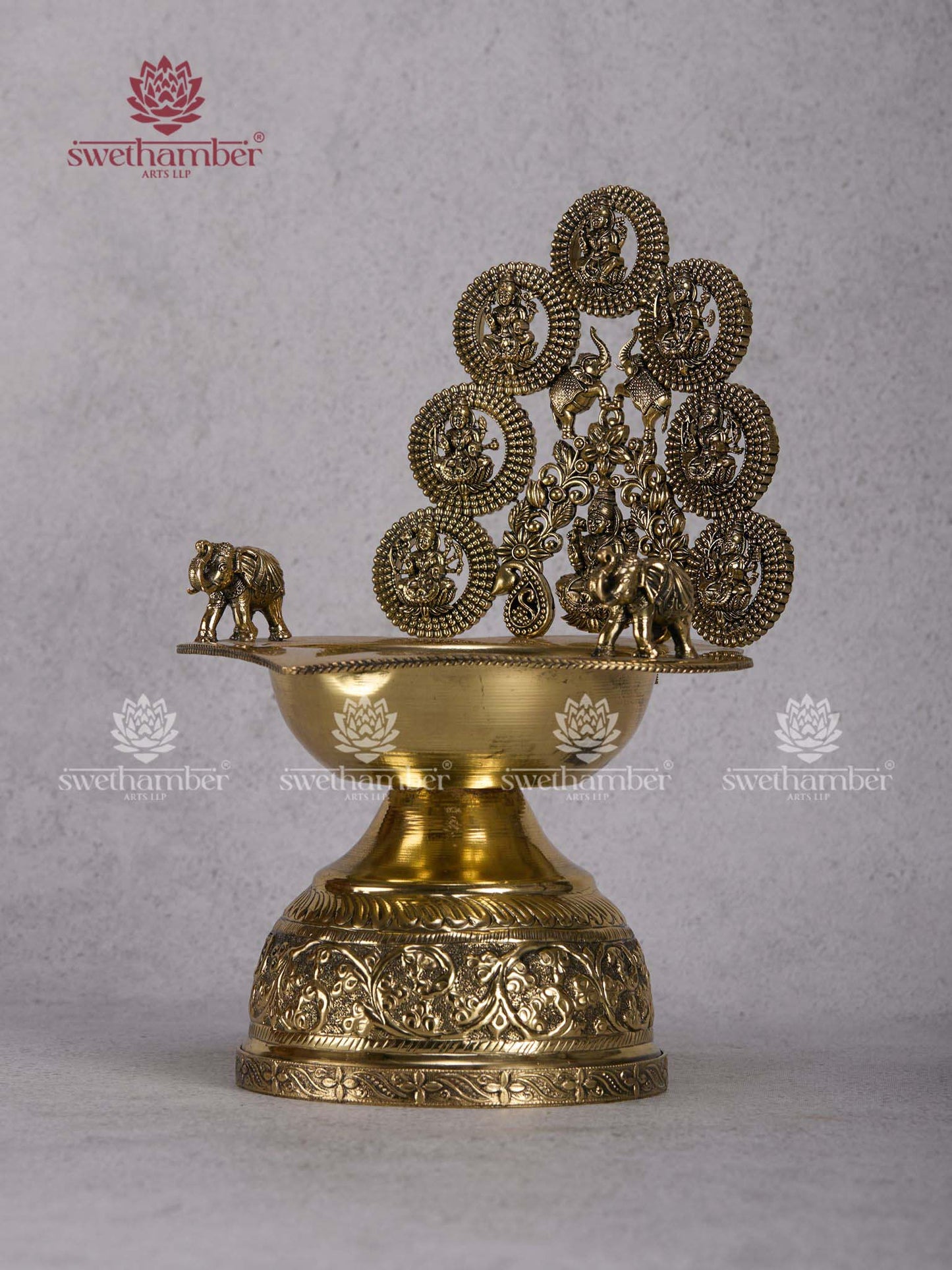 Ashtalakshmi Deepa – Brass 8 Lakshmi Diya Lamp for Pooja Room
