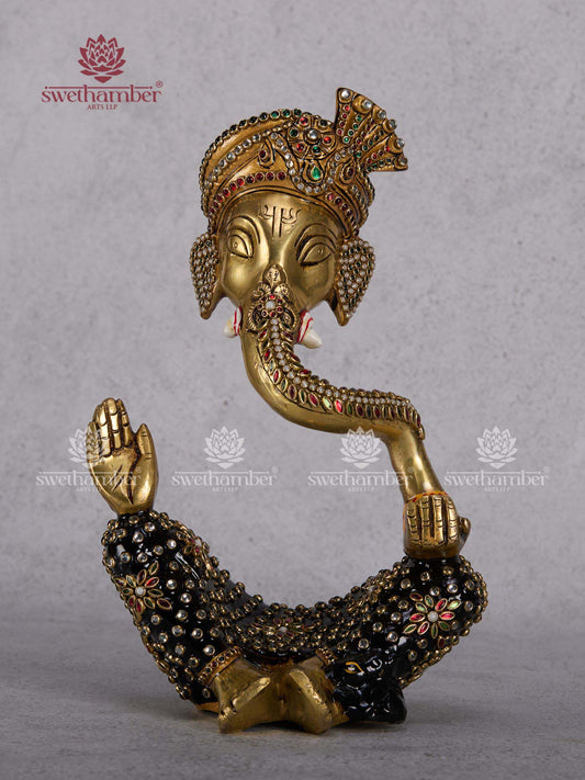 Modern Pagadi Ganesh Idol – Designer Brass Ganesha Statue for Home Decor
