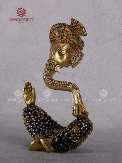 Modern Pagadi Ganesh Idol – Designer Brass Ganesha Statue for Home Decor