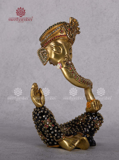 Modern Pagadi Ganesh Idol – Designer Brass Ganesha Statue for Home Decor