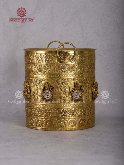 Brass Ashtalakshmi Planter – Handcrafted Lakshmi Decorative Pot for Home Temple &  Decor