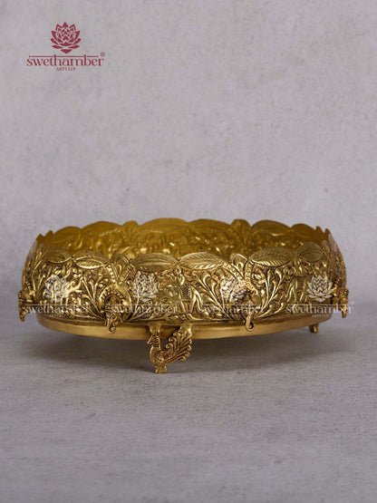 Designer Brass Urli with Ganesha Motif – Spiritual Home Decor