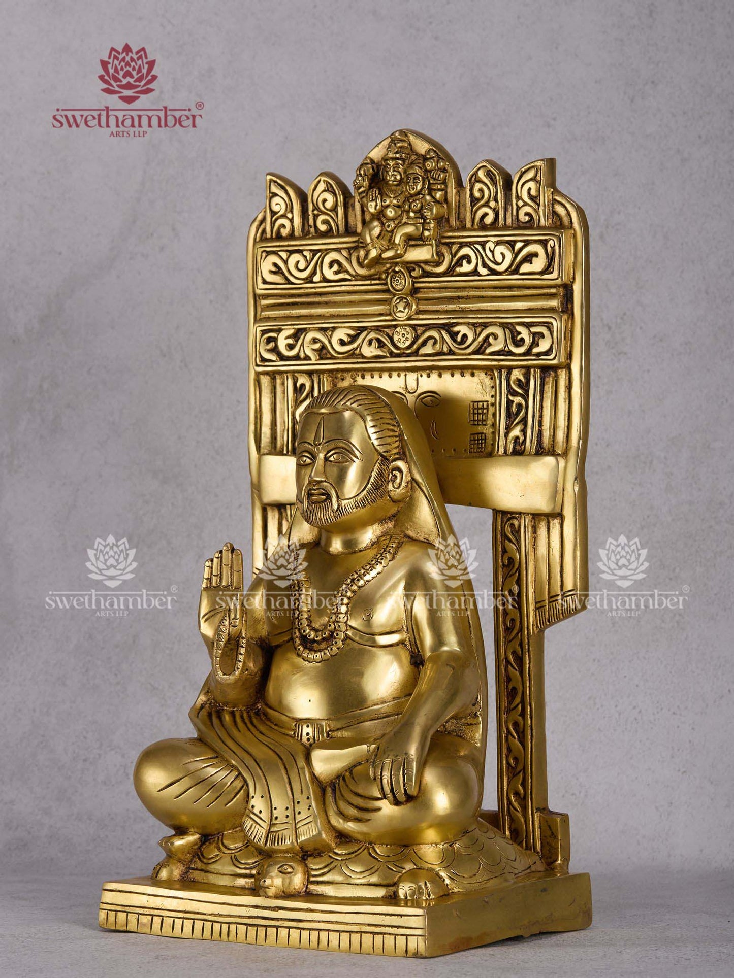 Guru Raghavendra Brass Statue – Spiritual Blessing Idol for Home & Office