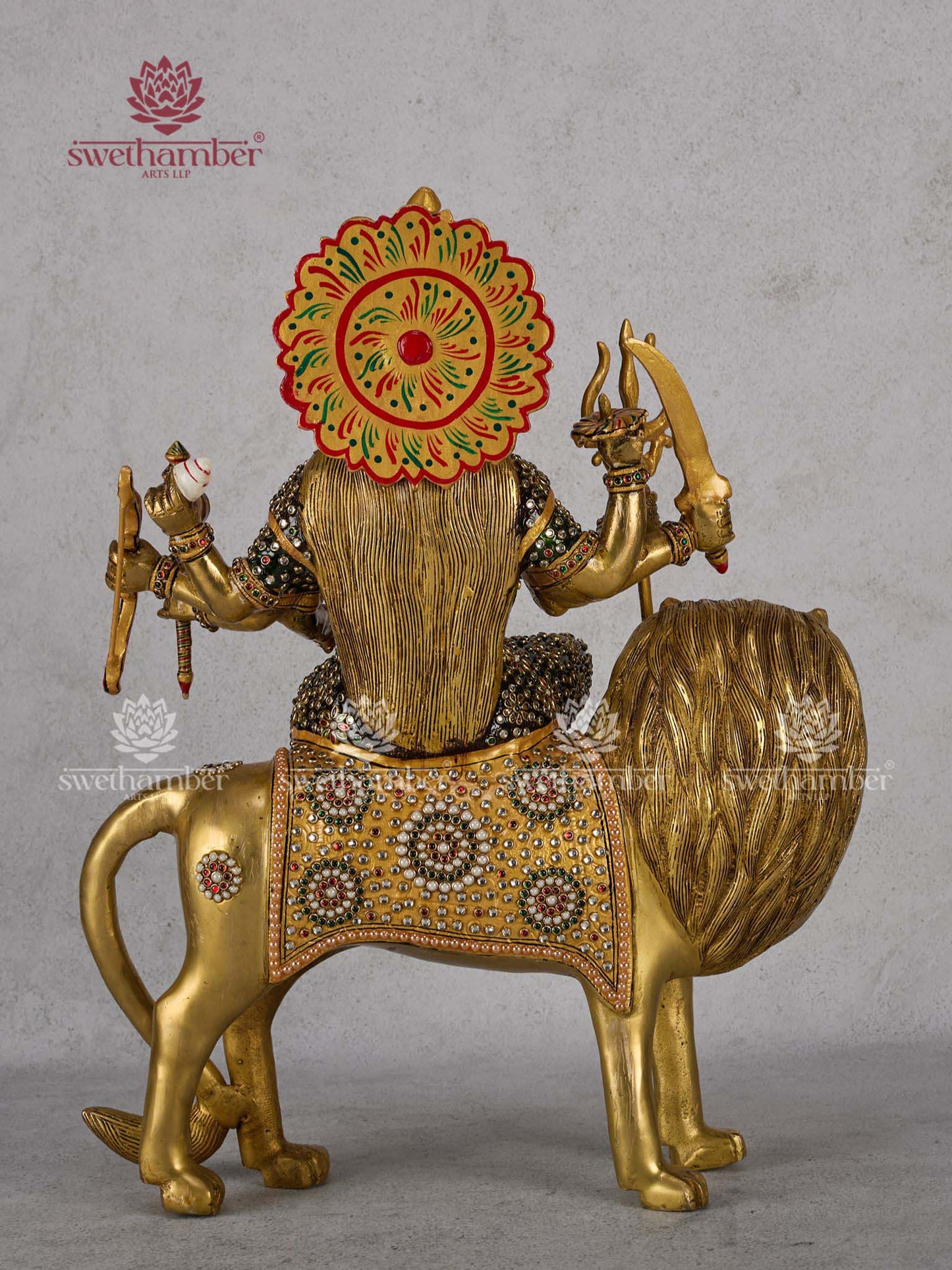 Brass Goddess Durga Idol – Maa Durga Murti for Home Temple & Navratri Decor