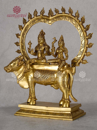 Mahadev Parvati on Nandi Murti – Auspicious Home Temple Décor