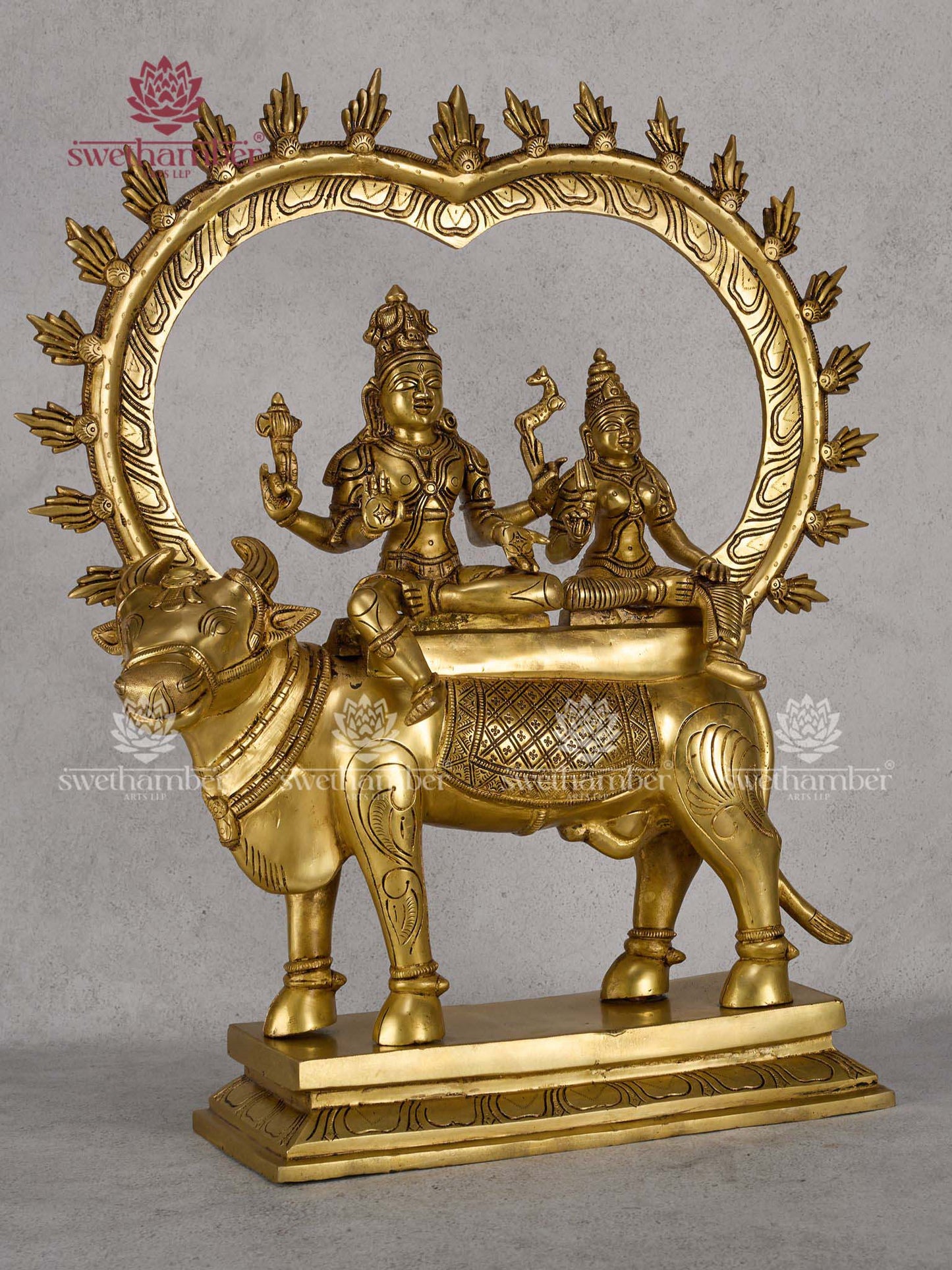 Mahadev Parvati on Nandi Murti – Auspicious Home Temple Décor