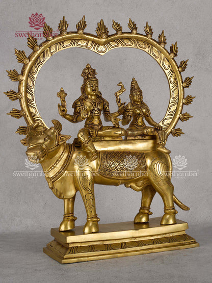 Mahadev Parvati on Nandi Murti – Auspicious Home Temple Décor