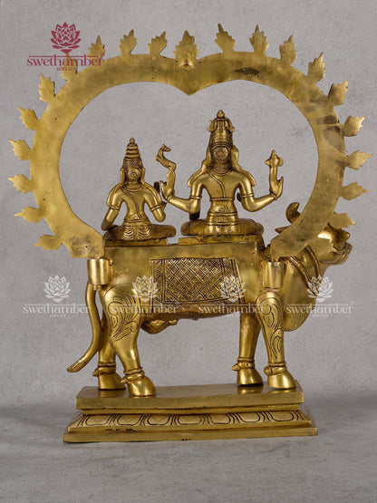 Mahadev Parvati on Nandi Murti – Auspicious Home Temple Décor
