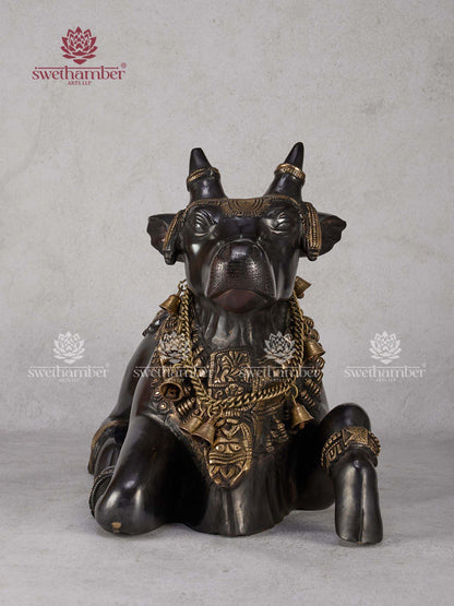 Premium Nandi Maharaj Murti – Brass Puja Idol