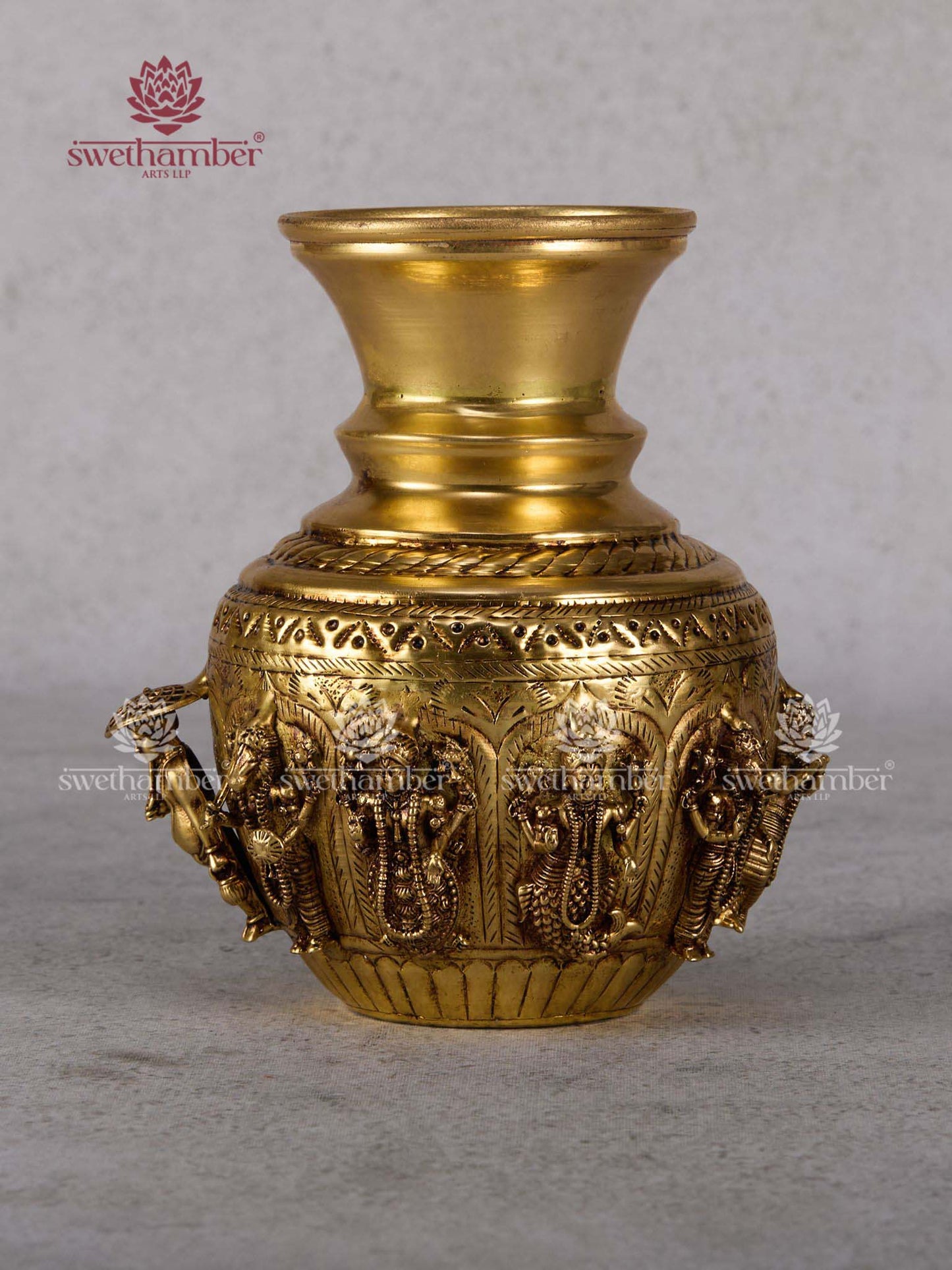 Handcrafted Brass Dasavatara Kalash for Pooja & Vastu