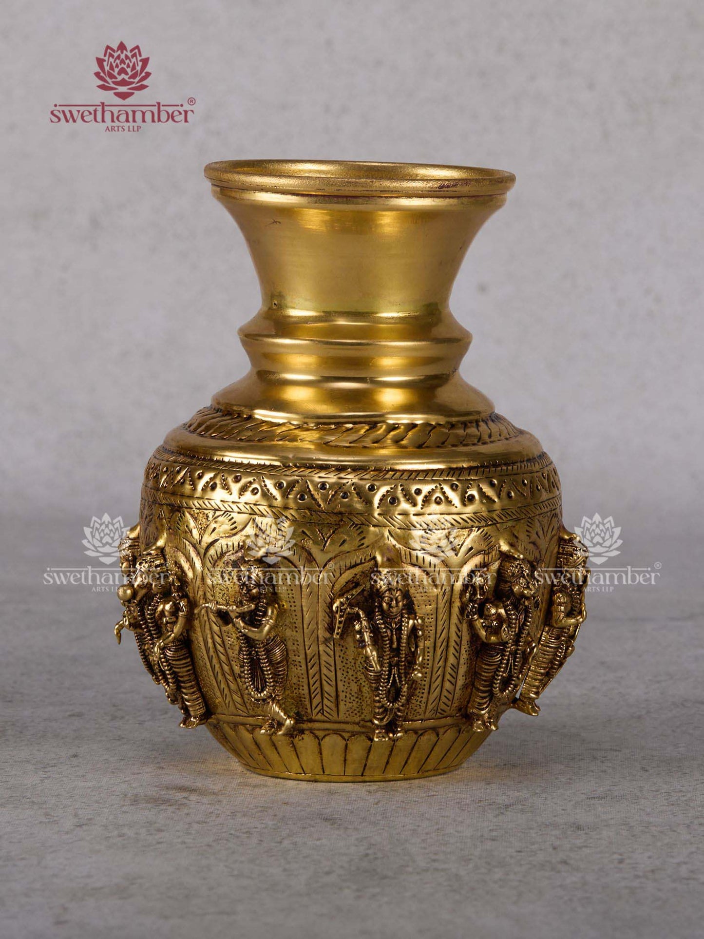 Handcrafted Brass Dasavatara Kalash for Pooja & Vastu