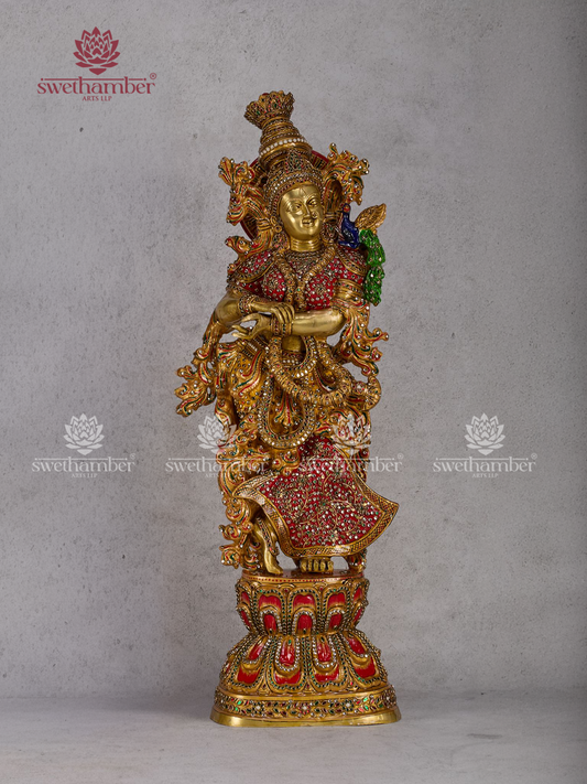 Goddess Radha Brass Idol – Divine Murti for Home Temple & Spiritual Décor