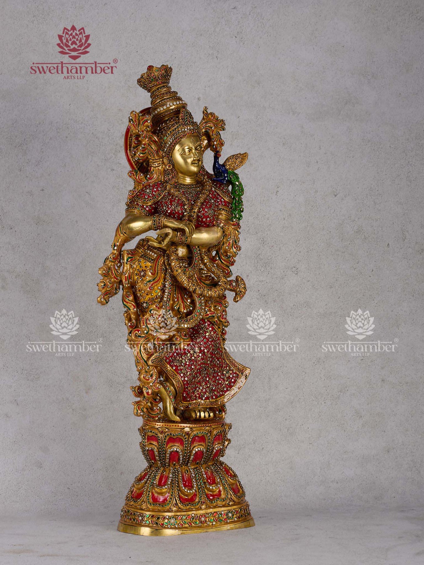 Goddess Radha Brass Idol – Divine Murti for Home Temple & Spiritual Décor