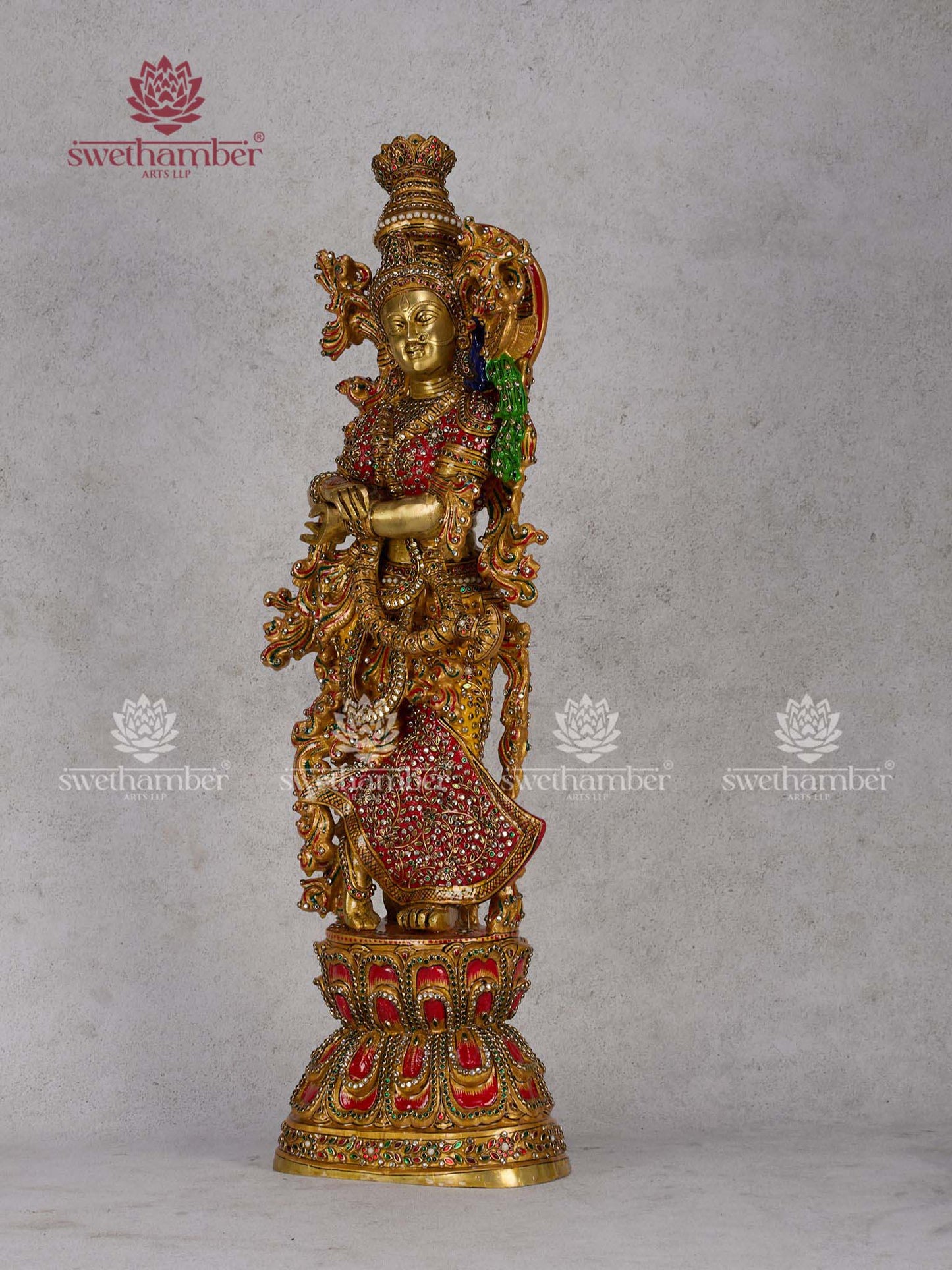 Goddess Radha Brass Idol – Divine Murti for Home Temple & Spiritual Décor