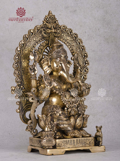 Ganesha Laxmi Saraswati Idol Set – Brass Divine Trio for Home & Office Temple