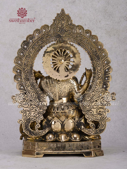 Saraswathi Brass Murti for Pooja Room & Vastu Decor