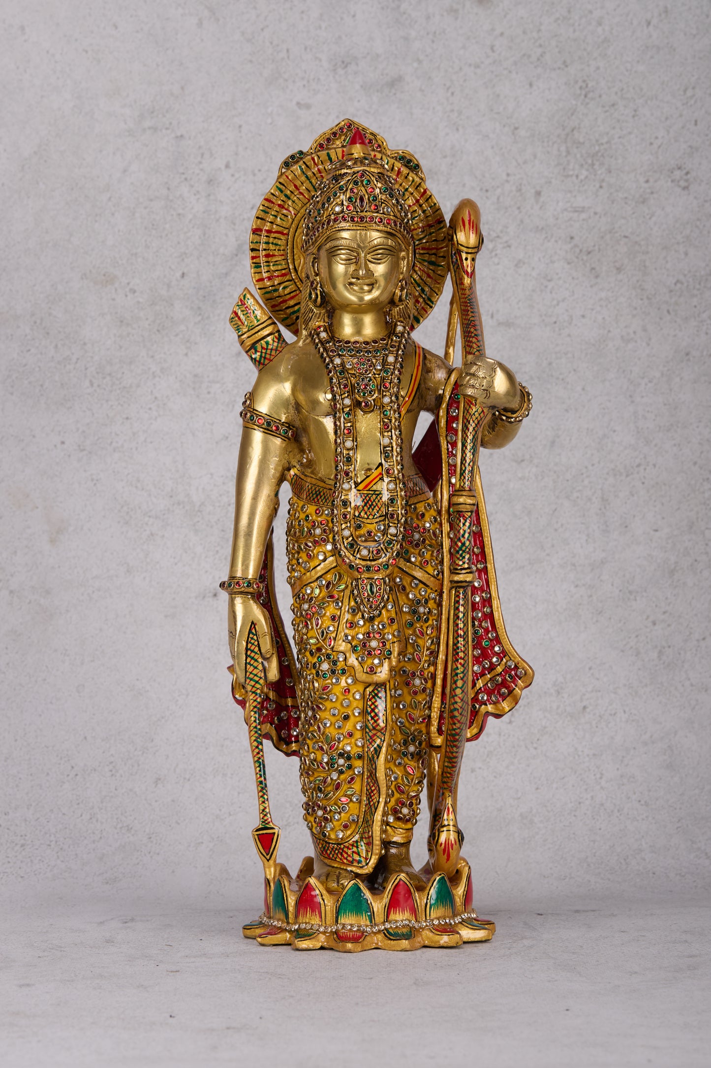 Ram Darbar Brass Idol – Lord Rama, Sita, Lakshman & Hanuman Statue for Home Temple