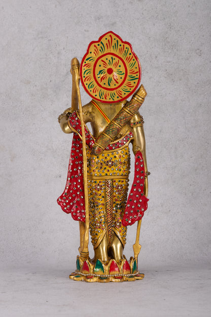 Ram Darbar Brass Idol – Lord Rama, Sita, Lakshman & Hanuman Statue for Home Temple