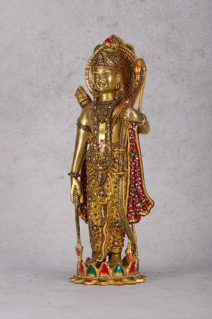 Ram Darbar Brass Idol – Lord Rama, Sita, Lakshman & Hanuman Statue for Home Temple