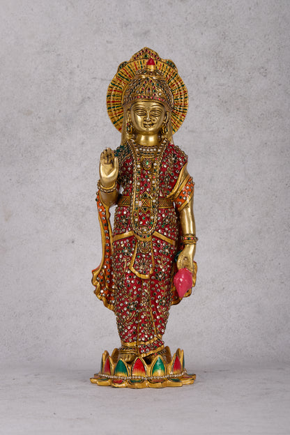 Ram Darbar Brass Idol – Lord Rama, Sita, Lakshman & Hanuman Statue for Home Temple