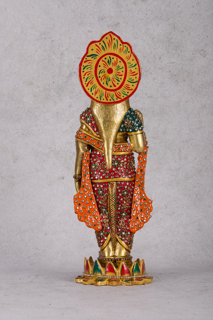 Ram Darbar Brass Idol – Lord Rama, Sita, Lakshman & Hanuman Statue for Home Temple