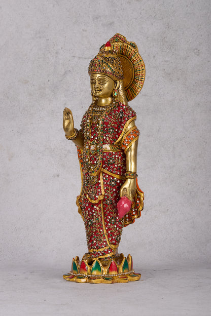 Ram Darbar Brass Idol – Lord Rama, Sita, Lakshman & Hanuman Statue for Home Temple