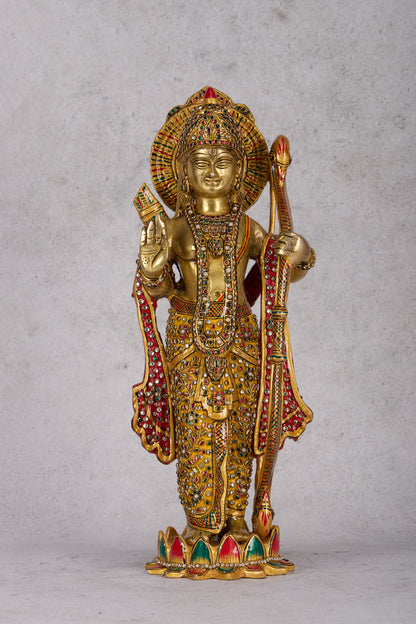 Ram Darbar Brass Idol – Lord Rama, Sita, Lakshman & Hanuman Statue for Home Temple