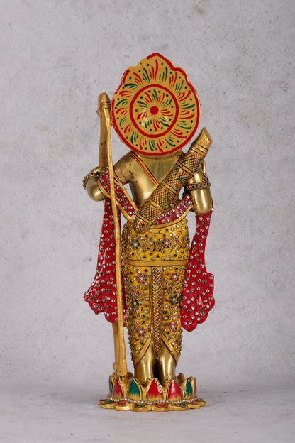 Ram Darbar Brass Idol – Lord Rama, Sita, Lakshman & Hanuman Statue for Home Temple