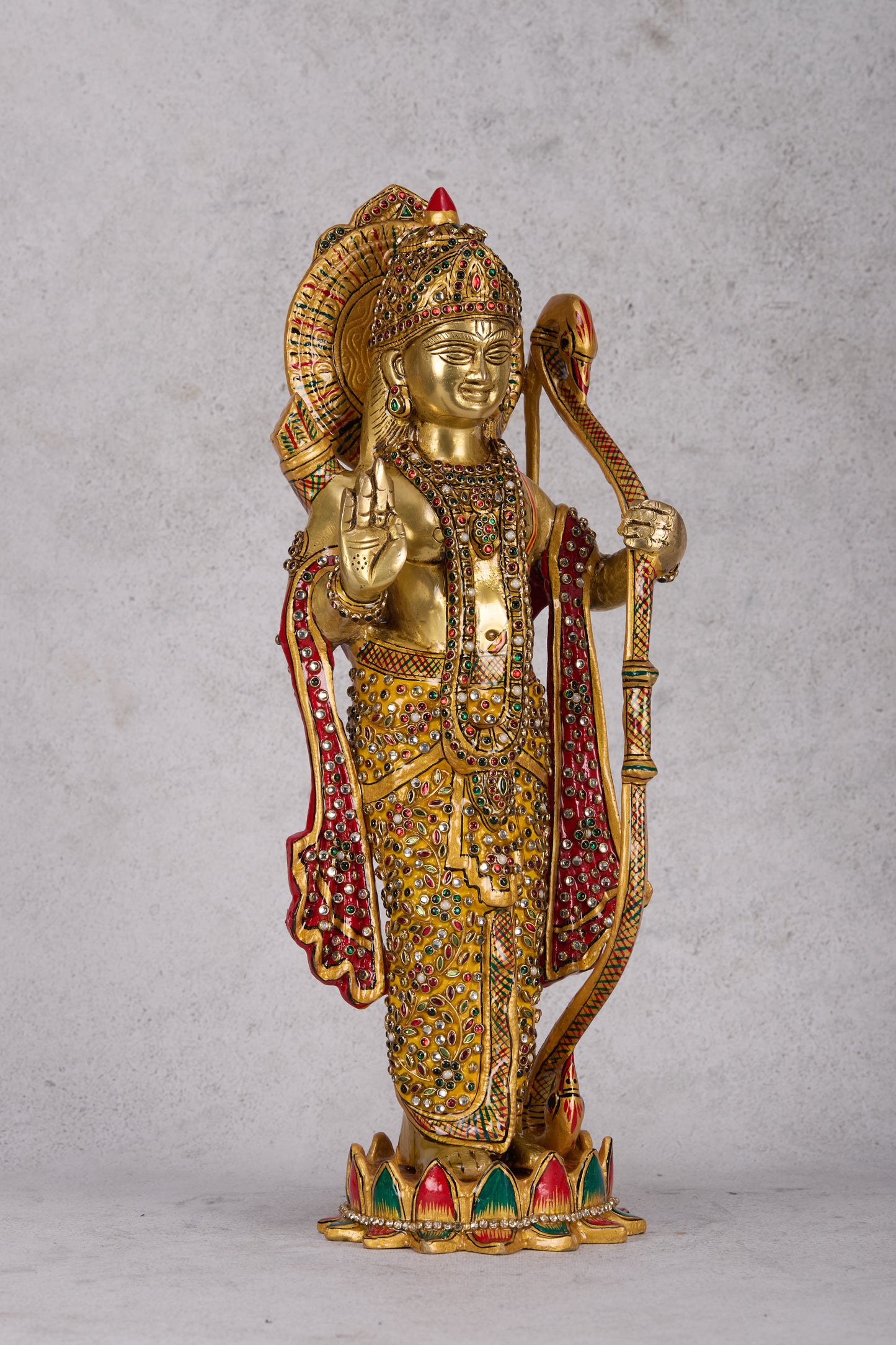 Ram Darbar Brass Idol – Lord Rama, Sita, Lakshman & Hanuman Statue for Home Temple