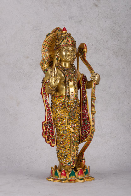 Ram Darbar Brass Idol – Lord Rama, Sita, Lakshman & Hanuman Statue for Home Temple