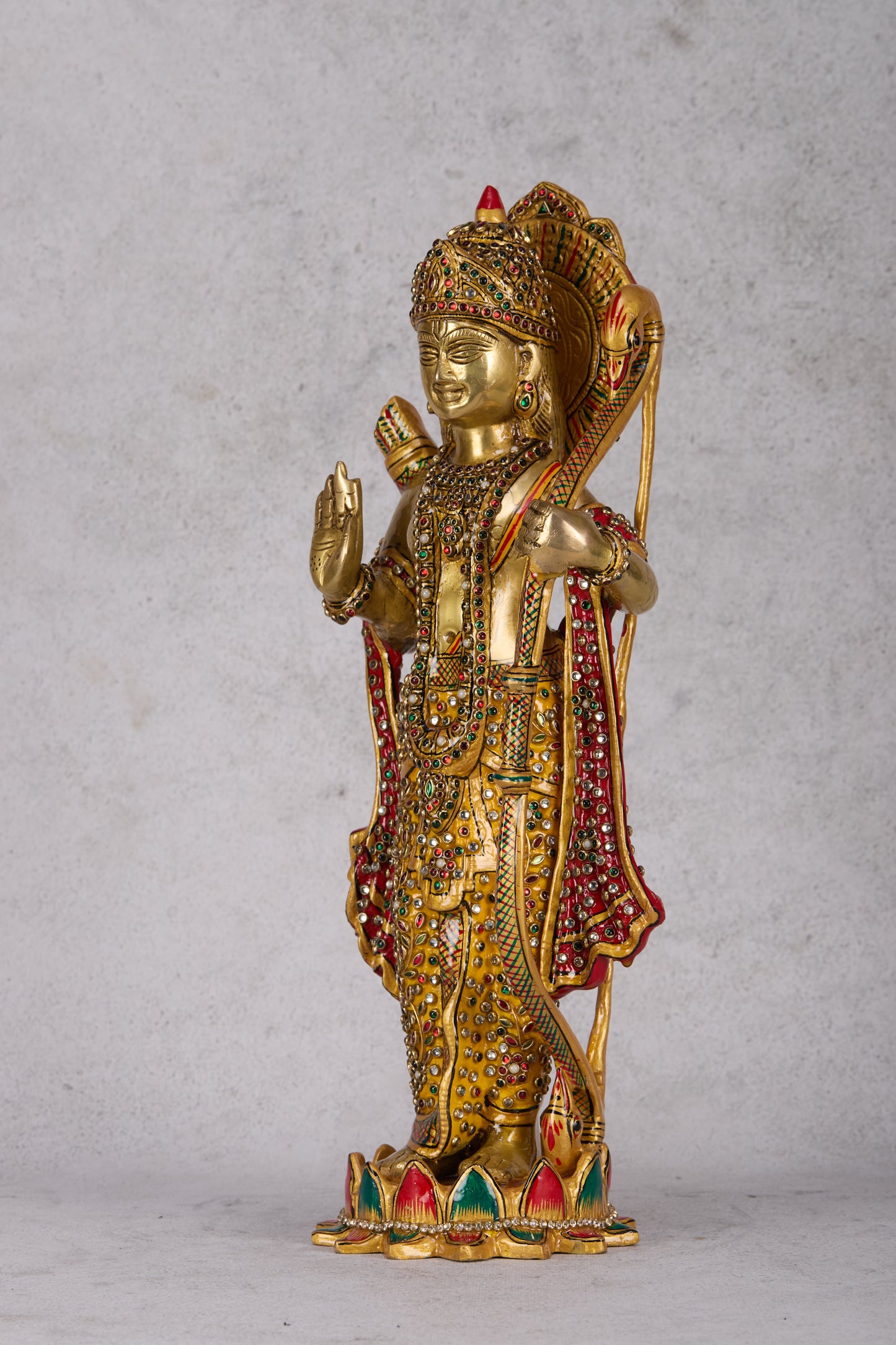 Ram Darbar Brass Idol – Lord Rama, Sita, Lakshman & Hanuman Statue for Home Temple