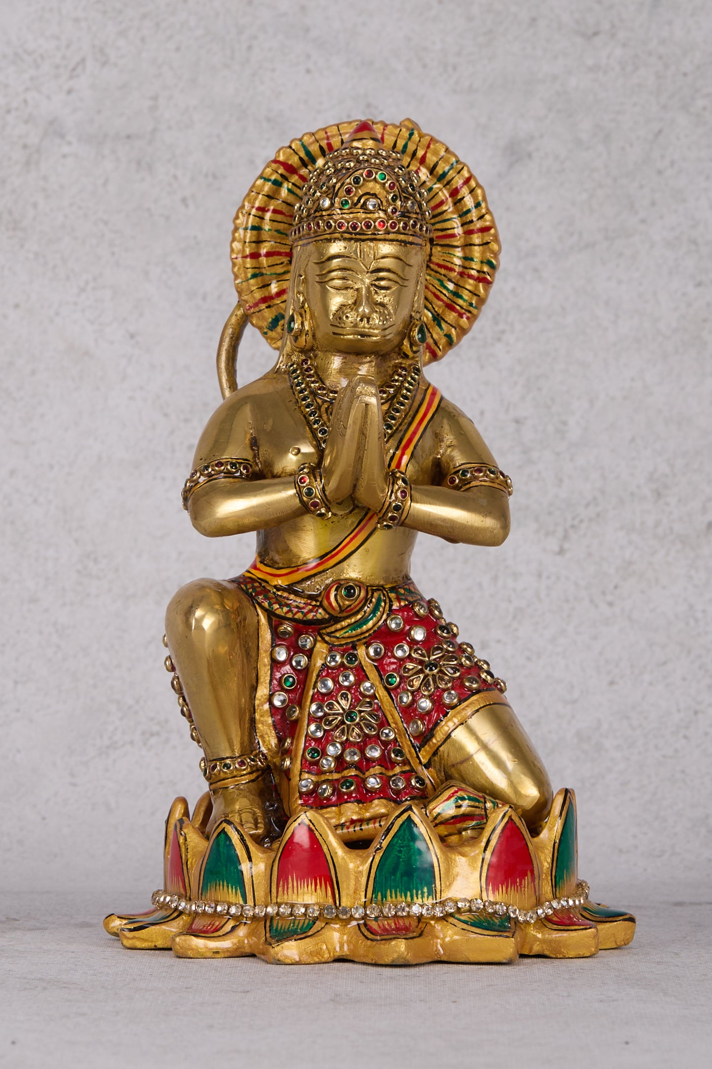 Ram Darbar Brass Idol – Lord Rama, Sita, Lakshman & Hanuman Statue for Home Temple