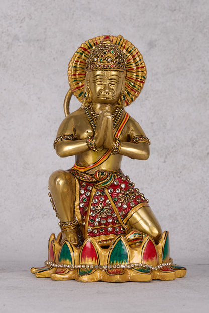 Ram Darbar Brass Idol – Lord Rama, Sita, Lakshman & Hanuman Statue for Home Temple
