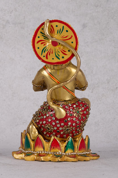 Ram Darbar Brass Idol – Lord Rama, Sita, Lakshman & Hanuman Statue for Home Temple