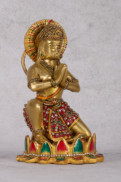 Ram Darbar Brass Idol – Lord Rama, Sita, Lakshman & Hanuman Statue for Home Temple
