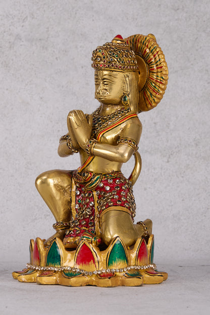 Ram Darbar Brass Idol – Lord Rama, Sita, Lakshman & Hanuman Statue for Home Temple