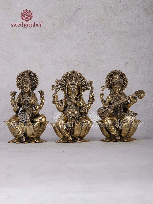 Divine Ganesh Laxmi Saraswati Pooja Set – Auspicious Gift Item