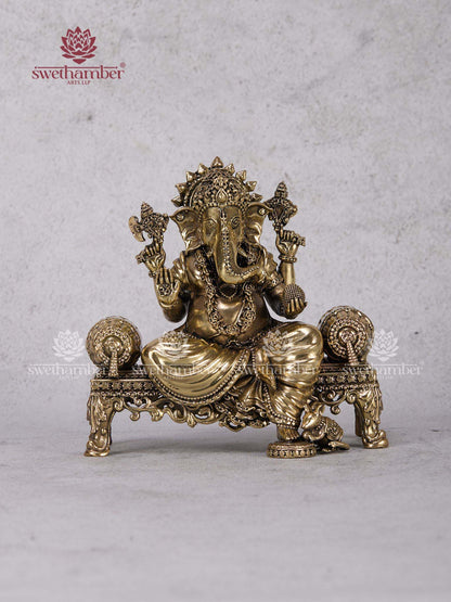 Brass Ganesha Idol for Home Temple – Ganpati Murti for Pooja