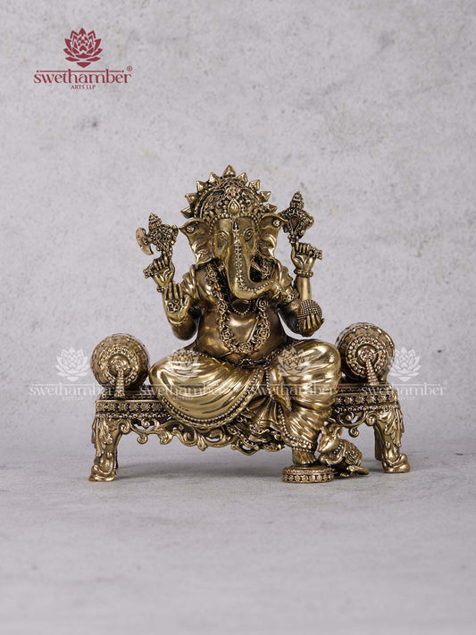 Brass Ganesha Idol for Home Temple – Ganpati Murti for Pooja