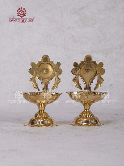 Shank Chakra Deepa Set – Brass Shank Chakra Diya Lamp Gifting